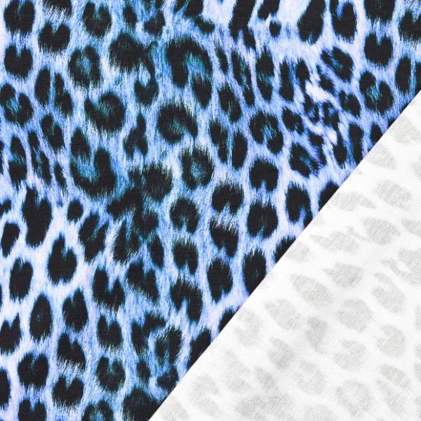French Terry geraut digital – Tierfell-Motiv in Bleu